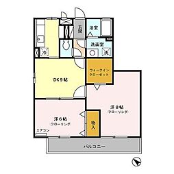 グランメール 2DKの間取図画像