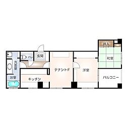 HP浄心ビル 4階2LDKの間取り