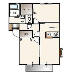 K・VILLAGEC棟 2DKの間取図画像