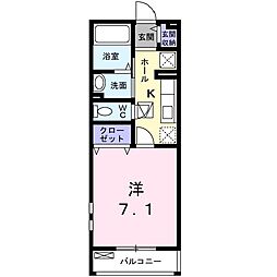 カンタービレ 1Kの間取図画像