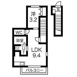 SUNWA Crest 1LDKの間取図画像