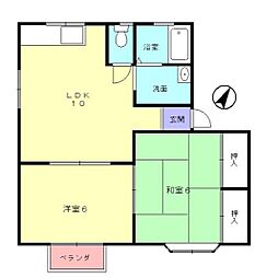 レジデンス明和B 2DKの間取図画像