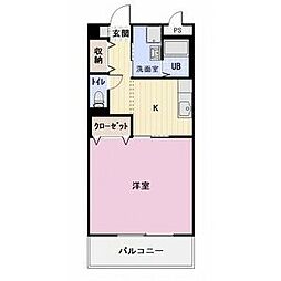 ビュー・クレスト 1Kの間取図画像