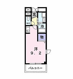 レジデンスS.U ワンルームの間取図画像