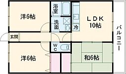 Legato荒尾 3階3LDKの間取り
