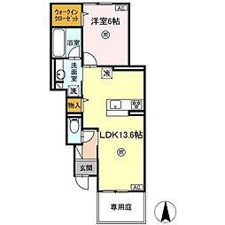 ジーヴォ近見 1LDKの間取図画像