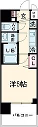プレサンス神戸マリエント 1Kの間取図画像