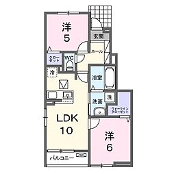 ヴィラ ルピナス 2LDKの間取図画像