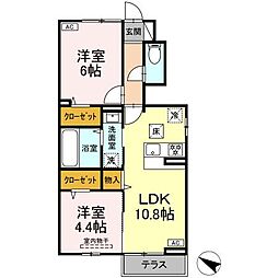 グランリジエール 2LDKの間取図画像