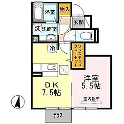Sunrise 1DKの間取図画像