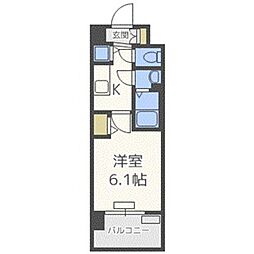 プレサンス南森町駅前 1Kの間取図画像