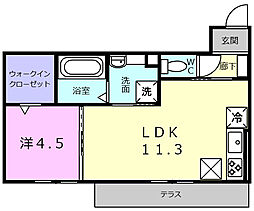 ローズパル 1LDKの間取図画像