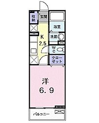ブルーム小手指 1Kの間取図画像