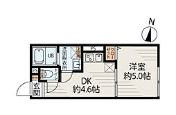 PRADO赤羽 3階1DKの間取り