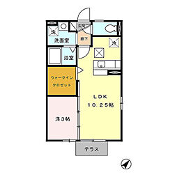 アンバーウッド 1LDKの間取図画像