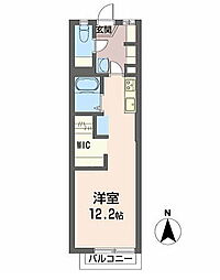 フレグランスマルナカ 1階ワンルームの間取り