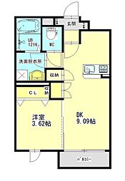 Grand espoir 1階1DKの間取り