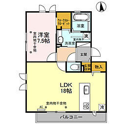 パーク 1LDKの間取図画像