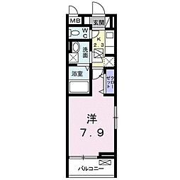 ヴォラーレ 1Kの間取図画像