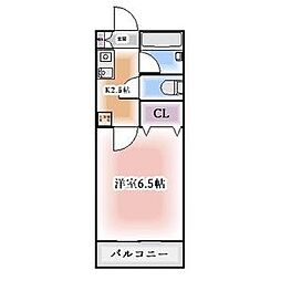コーポサカエ2 1Kの間取図画像