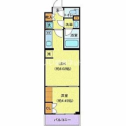 オープンブルーム渋谷本町 3階1LDKの間取り