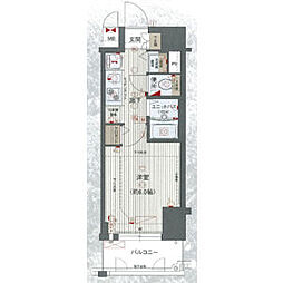 プレサンス鶴舞グリーンパーク ワンルームの間取図画像