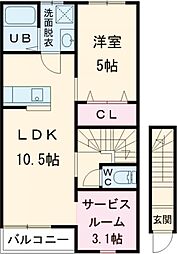 三養基郡みやき町大字原古賀アパート 1SLDKの間取図画像
