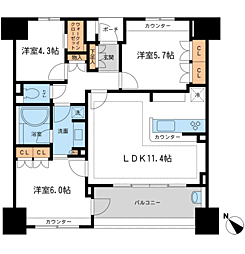 KDXレジデンス町田 3LDKの間取図画像