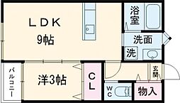 ENSTEPNo.16須屋 1LDKの間取図画像