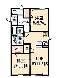 東武東上線 朝霞駅 バス4分 宮台下車 徒歩4分の賃貸マンション 2階2LDKの間取り