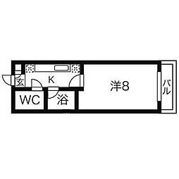 パレット 1階1Kの間取り