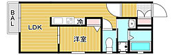 Led矢賀駅前 3階1LDKの間取り