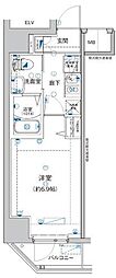 横浜市営地下鉄ブルーライン 蒔田駅 徒歩4分の賃貸マンション 7階1Kの間取り