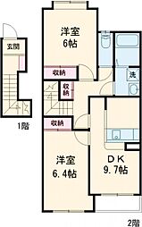 サンフォレスト 2LDKの間取図画像