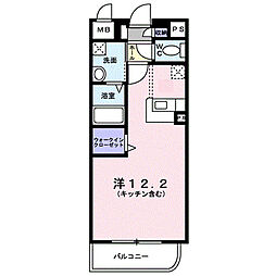 アンジュ・アビタシオン ワンルームの間取図画像