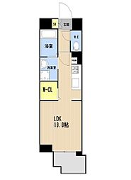 JR鹿児島本線 博多駅 徒歩17分の賃貸マンション 7階ワンルームの間取り