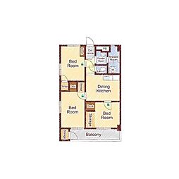 Re-Rooms若草町 3DKの間取図画像