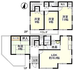 広眺ヶ丘3丁目貸家 1階4LDKの間取り