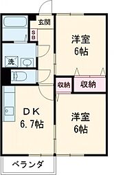 ステーションフロントハイツ2 2DKの間取図画像