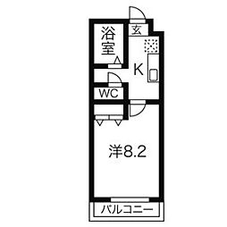 T’s Dream甚目寺北 5階1Kの間取り