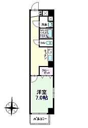 トゥールミニヨン 1Kの間取図画像
