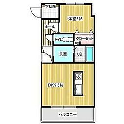 プランドール・アイ 1LDKの間取図画像