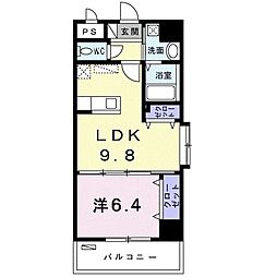 コーラルストーン泊 1LDKの間取図画像