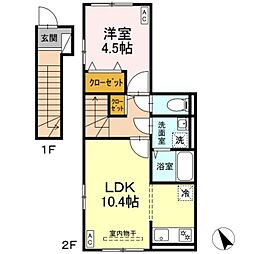 ムーンライトテラス 1LDKの間取図画像