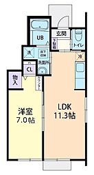 Arcobaleno(アルコバレーノ) 1階1LDKの間取り