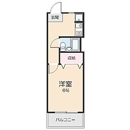 第3オオタビル 1Kの間取図画像