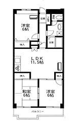 サンプラザ湘南 2LDKの間取図画像