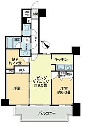 ライオンズマンション東川口AKAO 2SLDKの間取図画像