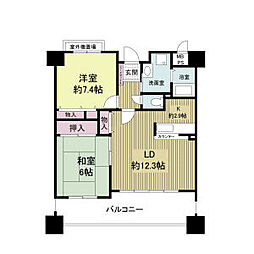 ルピナス鶴見 2LDKの間取図画像