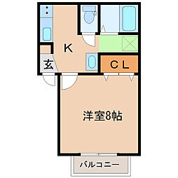 リヒトハイム富沢 1Kの間取図画像